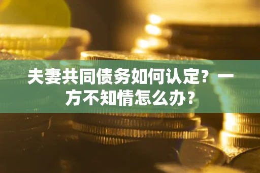 北京夫妻共同债务如何认定？一方不知情怎么办？